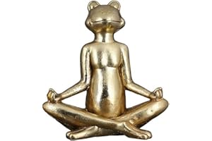 ‎CASABLANCA MODERNES DESIGN Casablanca modernes Design Casablanca - Deko Skulptur Figur - Frosch - Yoga - Magnesia - Outdoor geeignet - goldfarben - 50x46x20cm