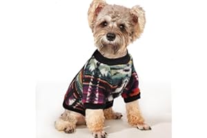 YAODHAOD Maglione in pile per cani di piccola taglia, abbigliamento invernale in stile etnico, ultra morbido, termico e caldo, per cuccioli, per animali domestici (XS, colorato)