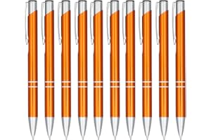 Notrash2003 - Set di 10 penne a sfera in alluminio anodizzato, in diversi colori, con meccanismo a scatto, arancione