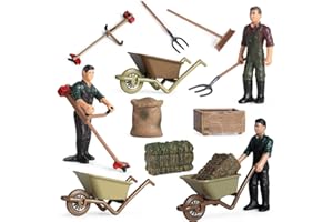 HUSHUI Animales Juegos Juguetes para niños, Juego de Accesorios para Alimentos de alimentación de Granja Herramientas de Granja Figuras en Miniatura Escena de simulación Modelo de Granja