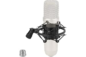 GEEKRIA for Creators - Supporto antiurto per microfono, anti-vibrazione, adattatore a morsetto compatibile con Audio Technica AT2020, AT2035, AT2050, MXL V67G, Rode NT1 clip per microfono (nero)