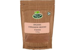 Organic Cinnamon Powder (Cassia) 100g by Hatton Hill Organic | Aromatic, Flavorful, and Perfect for Cooking
