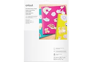 Cricut Papel adhesivo imprimible A4-8 hojas (blanco)