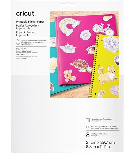 Autocollants Imprimables Cricut - Lot De 20 Feuilles Transparentes Imperméables Et Résistantes Aux UV