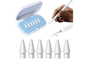 NOLACE Confezione da 6 Punte Sostitutive per Apple Pencil Durevoli Supportano Punte Gen 1/2/3 con Custodia Blu - Punte Sostitutive per Apple Pencil per Punte Apple Pencil