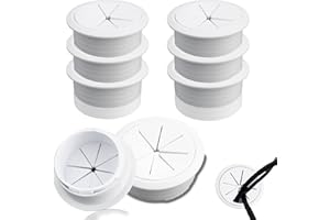 SWTYExt 50mm Kabeldurchführung Schreibtisch 6 Stück Kabeldurchlass Weiß Schreibtisch Kabelauslass Kunststoff Tisch Kabeldurchführung Kabeldurchlass für Schreibtisch Schule Büro Organisiert Kabel