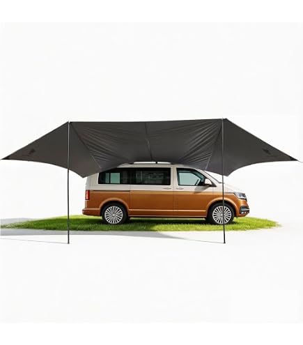 ZHXYBF66 Auto-Seitenzelt für Dacia Dokker Van, UV 50+ Schutz wasserdicht 8000mm,Black Sport & Freizeit