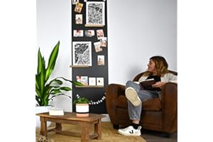 FERFLEX - Kit papier peint magnétique classique - Version Adhésif Permanent - Ardoise effacable - Deco murale - 8 aimants argentés inclus - 2mx60cm