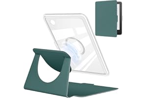 YoungMe Funda giratoria de 360 grados para Kobo Clara BW de 6 pulgadas lanzado en 2024, diseño magnético desmontable, cubierta protectora ajustable, parte trasera transparente con apagado y encendido