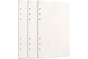 FOCCTS 135 Blätter Gepunktetes Papier Dot Grid Paper A5 6 Löcher Nachfüllpapier für Filofax A5, Notizen, DIY, Bullet Journal, Skizze, Malerei, 21 x 14.2 cm