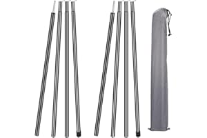 MI CASA Telescopic Adjustable Tent Poles, Aluminum Awning Tarp Pole Set of 2, Foldable Bracket Tent Poles for Camping Tarp Awning Shelter Canopy Sunshade