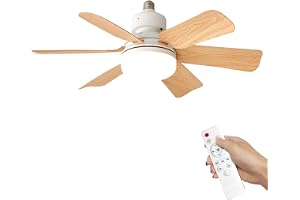 YSINOBEAR Ceiling Fan Light,E27 Fan Lights with Remote Control,Dimmable 40W 2400 Lumens 3-Color 3-Speed,2H/4H Timer,55cm Ligh