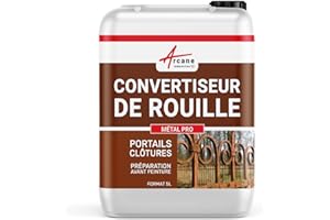Anti rouille, Metalpro : convertisseur de rouille et traitement contre la rouille - efficace sur portail volet carrosserie vélo - 5 L - ARCANE INDUSTRIES
