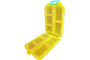 MAIANY Portapillole Settimanale da Viaggio con 10 Scomparti Portatile e Compatto Ideale per Viaggiatori e Anziani Contenitore per Pillole con Custodia Grigia (blue)