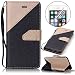 Produktbild LG Stylus 2 Hülle,LG LS775 Leder Case,Sunroyal PU Leder Brieftasche Schutzhülle Tasche Handyhülle Schutz Hüllen im Bookstyle Ledertasche mit Stand Funktion Kartenfächer Magnetverschluss Magnet Etui Schale Schutzhüllen,Retro Schwarz Gold Muster Entwurf Flip Klapp Cover Tasche mit Strap Kartensteckplatz Hinterschale Kartenschlitz mit Silikon Kratzfest für LG Stylus 2 LS775/LG G Stylo 2 + HD Super Klare Displayschutzfolie