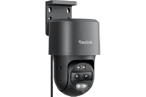 Reolink 4K Dubbellins PTZ PoE Säkerhetskamera Utomhus, 6X Hybridzoom, 355°panorering 90°lutning Mörkerseende Färg, Person/Fordon/Djuridentifiering, Automatisk spårning Tvåvägsljud TrackMix PoE