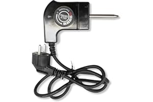 DOJA Barcelona | Elektrogrill-Thermostat Kabel | 10A | 90º | Grill Thermostat Kabel | Thermostat Grill Kabel | Grillkabel mit Thermostat für Elektropfanne, Partypfanne, Pizza Pfanne, Grillpfanne,...