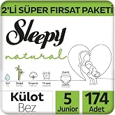 Sleepy Natural 2-Piece Deal Pack Panty Cloth Number 5 Junior 174 Pieces