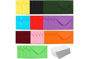 CUHZA 50 Pezzi Buste Colorate con 50 Biglietti Vuoti, Mini Buste, Carino Bello Buste, Busta Piuttosto Carin, per Matrimoni, Compleanno, Feste, Regali e Biglietti di Auguri