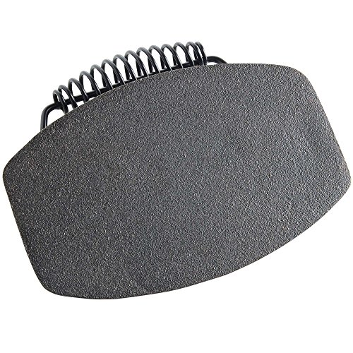 VonShef schwarze, bereits eingebrannte, flache und gusseiserne Fleischpresse 8” X 5” - 7