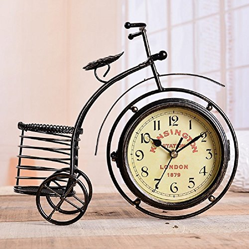 K&C Decoración Reloj de escritorio retro de coches Bicicletas Relojes
