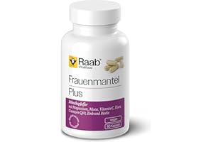 ‎RAAB VITALFOOD Raab Vitalfood® Frauenmantel Komplex Kapseln (90 Stück) - Komplex mit Frauenmantel- und Mönchspfefferextrakt, Maca und Vitaminen (Biotin, Vitamin C), mit Eisen, Zink und Magnesium