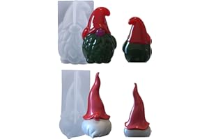 Hoomall 2pcs Moule Silicone Resine pour Nain GNOME Père de Noël Moules à Bougies de Noël Moules à Savon Moule en Résine époxy Moule de Moulage pour Savon Bougie GNOME de Noël Fabrication d'ornements