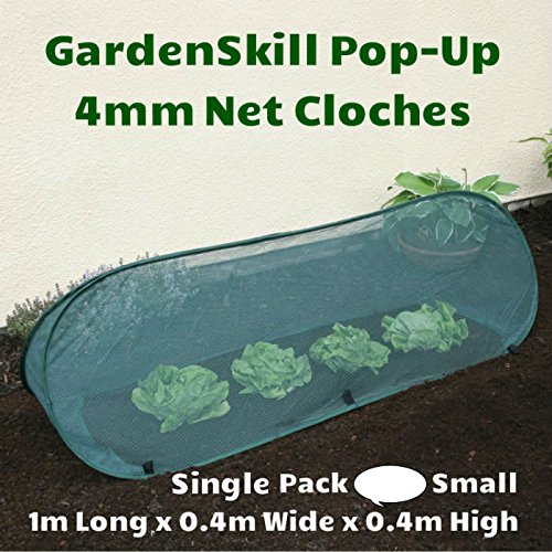 Pack of 1 - Pop up Garden 4mm Net Cloches Cage Cover 1m x 0.4m x 0.4m - Small
