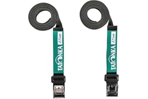 Tatonka Pasek do pakowania Easy Strap 18 mm / 1,5 m (2 sztuki) – dwa pasy mocujące z metalową klamrą – szerokość 1,8 cm i długość 150 cm – do regulacji objętości lub mocowania wyposażenia