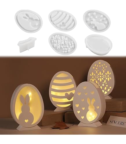 Stampo Silicone Pasquale 3D – Coniglio E Uovo, Per Resina, Gesso E Cera, 15,5x15,1 Cm