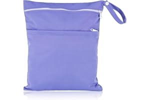 ZPLASK Wet Bag, Wet Clothes Bag, Waterproof Reusable Portable Small Wet Bag, Washable Wet Bags for Swimming Camping Travel Gym Pool Beach for Storage Dry Or Wet Clothes 14.1X11.6 Inch (Purple)