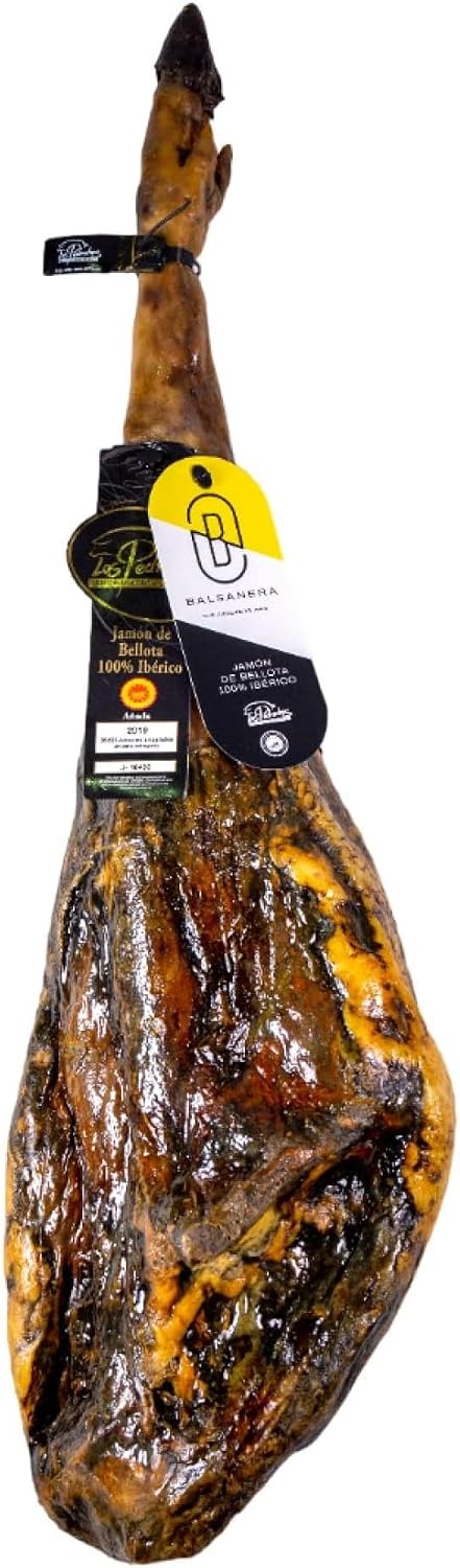 Balsanera Ibérico - Jamón de Bellota 100% Ibérico D.O. Los Pedroches | Premio 'Encina de Oro' y 'Great Taste Award' | Peso aproximado de 6.5-7 Kg | Curación de 32 a 40 meses