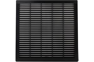 VONLIS® - Griglia di ventilazione, griglia di scarico dell’aria, griglia lamellare, in plastica, rettangolare, 350 x 350 mm, colore antracite / grafite