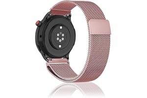 Niboow Pasek 22 mm do zegarka Amazfit GTR 4 / GTR 3 Pro / GTR 3 / GTR 2 eSIM / GTR 2e / GTR 47 mm, stal nierdzewna, metalowy pasek do zegarka Amazfit Pace/Stratos 3 / Stratos 2 / Stratos 2S / Stratos - różowy