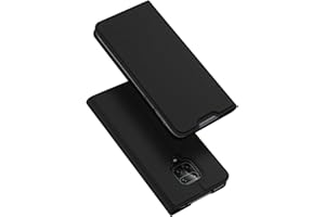 DUX DUCIS Funda Redmi Note 9S, Redmi Note 9 Pro Funda, PU Cuero Flip Carcasa Fundas Móvil de Tapa Libro para Xiaomi Redmi Note 9S / Note 9 Pro (Negro)