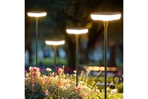 Ainostone Solarlampen für Außen Garten 4 Stück LED Solarleuchten Warmweiß 1000mAh Solar Gartenleuchten Hell 34 Lumen Solar Lampe IP65 Wasserdicht für Gartendeko Balkon Terrasse Rasen Weg Outdoor