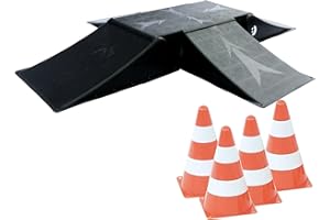 B BEST SPORTING BEST SPORTING Rampen-Set mit 4 Pylonen für Skateboard/BMX-Rad/Skater & RC Cars I 4+1-teilige Skater Rampe für Flexible Aufbaumöglichkeiten I stabile Skateboard Rampe I hochwertige Scooter Rampe