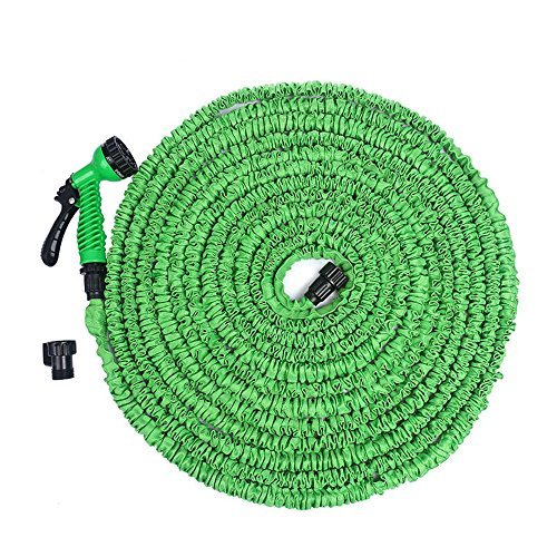 Preisvergleich Produktbild Flexible Magic erweiterbar Garten Schlauch Rollen Stretch Bewässerung Wasserschlauch + Sprühpistole Connector (Male, grün)