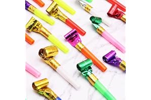 ZEPIQOR 100 PCS Trombette Festa Compleanno, Fischietti Compleanno Bambini, Trombetta Da Stadio, Soffiatori per Feste Corno colorato per Feste, Compleanni, Matrimoni, celebrazioni