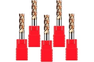 ASNOMY 5 Stück 6mm VHM Fräser Schaftfräser Hartmetal, AlTiN beschichtet 55 HRC 4 Schneiden, bohren, fräsen, schlichten, eintauchen, CNC, Wolframkarbid