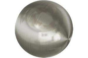 Flairdeco Endstücke für 20 mm Ø Gardinenstange, Kugel, Metall, Edelstahl-Optik, 2 Stück