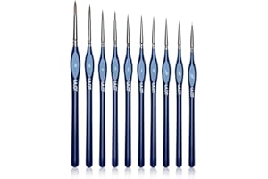 WLOT Pinceaux Peinture Aquarell,10pcs Pinceau pour Toile Peinture, Maquette,Peinture Acrylique,Citadel,Warhammer 40k,Games Workshop. Bleu