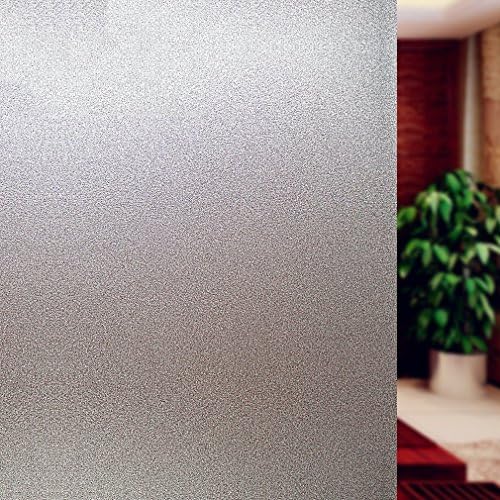 WollfuL 45x200cm Static Cling Opaque Frosted Glass Window Film(Non Adhesive Reusable)