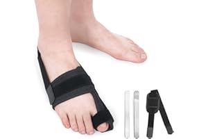 Fanwer Broken Big Toe Support, Big Toe Splint Brace for Turf toe, Women & Men, with 2 Removable Metal Plates - Right