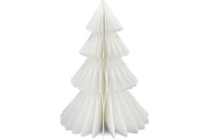 Frau WunderVoll® Papierbaum matt weiß Magnetverschluss Ø22cm H30cm / Tannenbaum Weihnachtsbaum Weihnachten Dekoration Tischdeko Weihnachtsdeko Weihnachtsdekoration Fenster-Deko