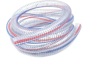 ZONADAH 3 m Durchmesser Ø25 mm, Dicke 4 mm, extra Dicker, transparenter PVC-Stahldrahtspiralschlauch für Ölpumpe, verwendet für Luft, Wasser, Hydrauliksysteme, bedingtes Öl