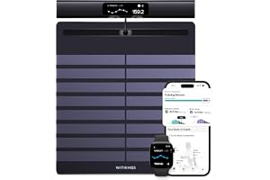 Withings BodyScan 2 | Kroppsanalysvåg 12 Elektroder, EKG, 60+ Mätvärden | Longevity Station, Premium Kroppsanalysvåg, Professionell Precision, Blodtrycksvarning, SpO2, Wi-Fi