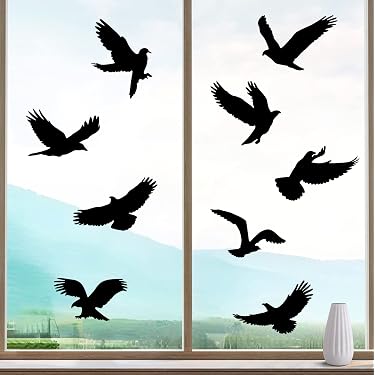 Autocollant Repositionnable Pour Fenêtre - Vitrail Décoratif 'Chouettes Et Pleine Lune' - 40x30 Cm - Fait Main