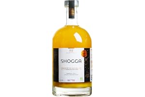 SHOGGA | Concentré de Gingembre Bio (500ml) Boisson Premium Sans Alcool | Made in France | 12 Ingrédients Antioxydants et Anti-Inflammatoires | Gingembre, Citron, Curcuma, Poivre de Kampot (1x 500ml)
