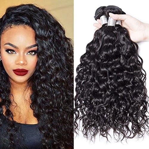 8A Grade Malaysian Virgin Hair Wet and Wavy Human Hair Bundles 100% Natural Human Hair Water Wave Pack of 3(10inch 12inch 14inch)